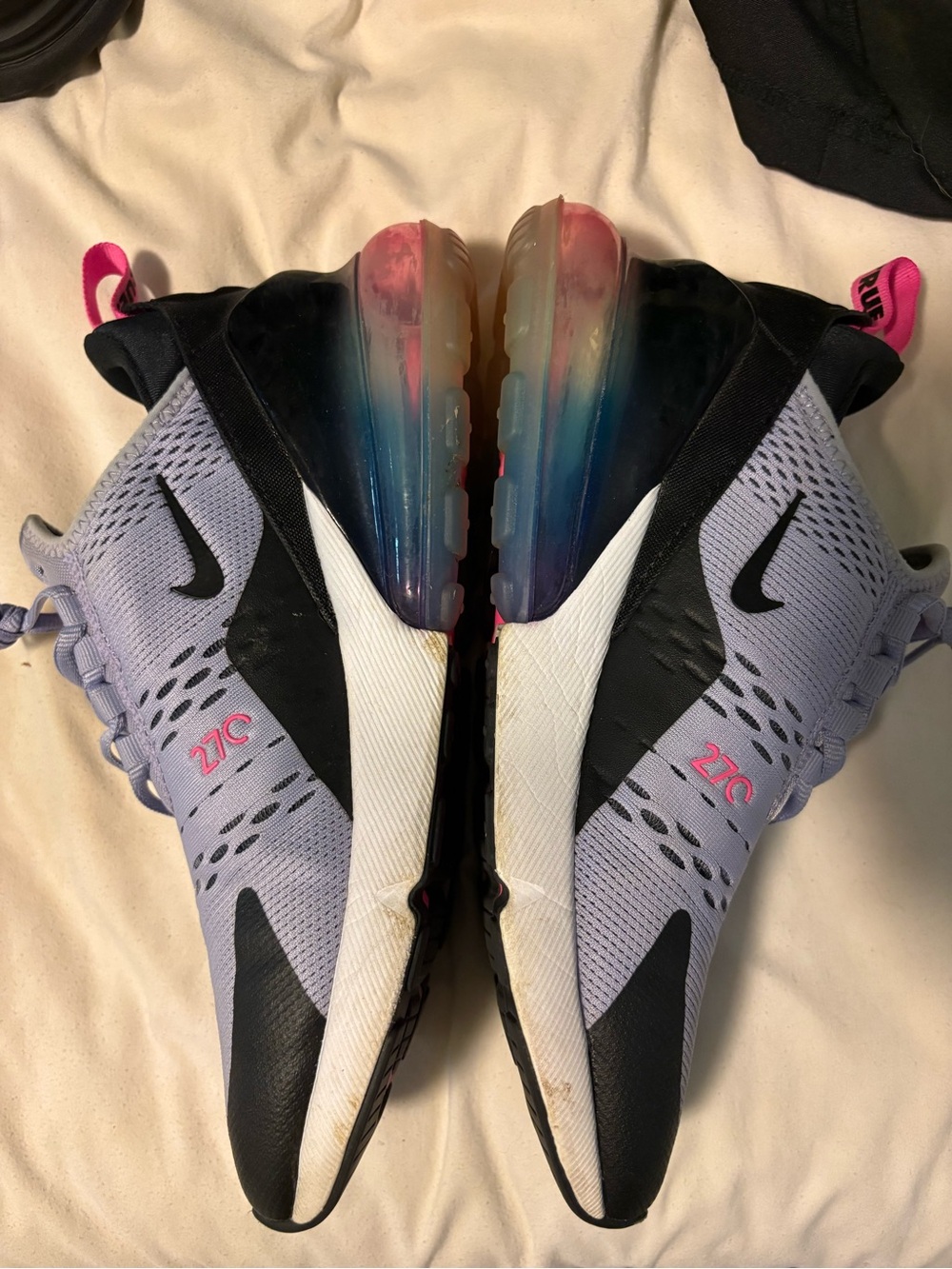 Nike Air Max 270 Womens Lavender Purple and Rainbow Pride Be True Sneakers - Picture 3 of 5
